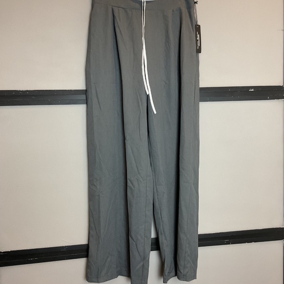 NWT Haute Monde Wide-leg Pant Sz L - Gray - Picture 2 of 2